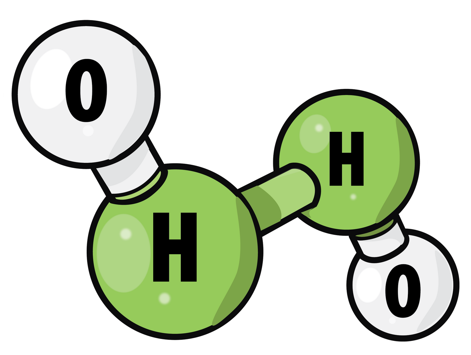 Images shows Hydrogen peroxide (H₂O₂) molecule