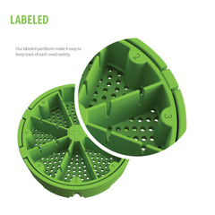 Product image shows the labeled partitions with numbers on the strainer of the Kan canister, ensuring easy identification and organization.